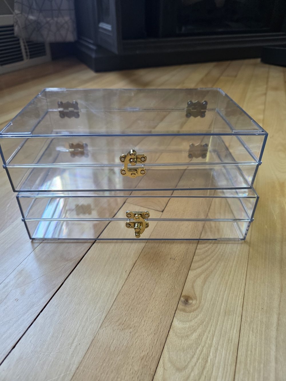 Target Clear Acrylic Jewelry Organizer with Gold Hardware